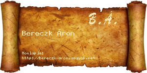 Bereczk Áron névjegykártya